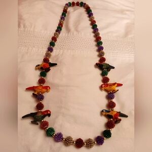 Parrot/ Bird/ Colorful Mardi- Gra Festive Necklace